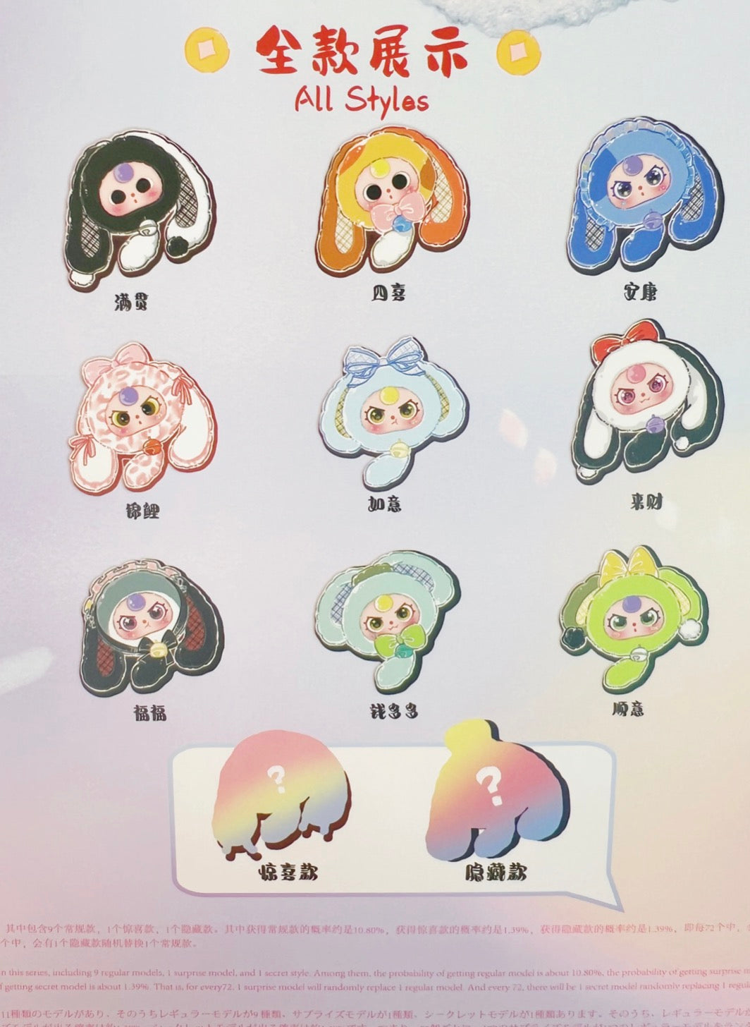 Baby Three LUCKY RABBIT Zipper Bag Blind box