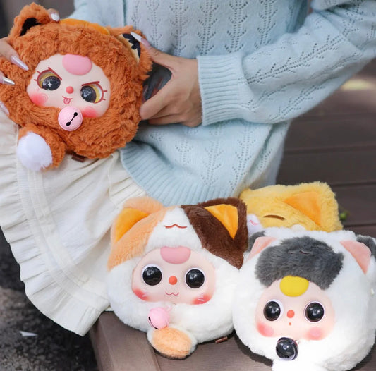 Baby Three Fortune Cat Plush Zipper Bag Series